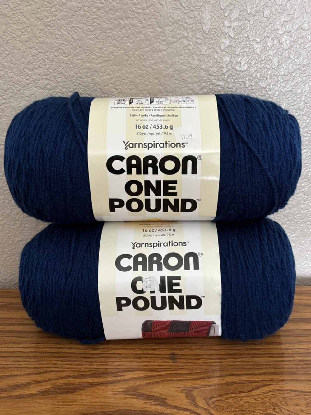 NEW Two Skeins of Caron One Pound Yarn - Midnight Blue